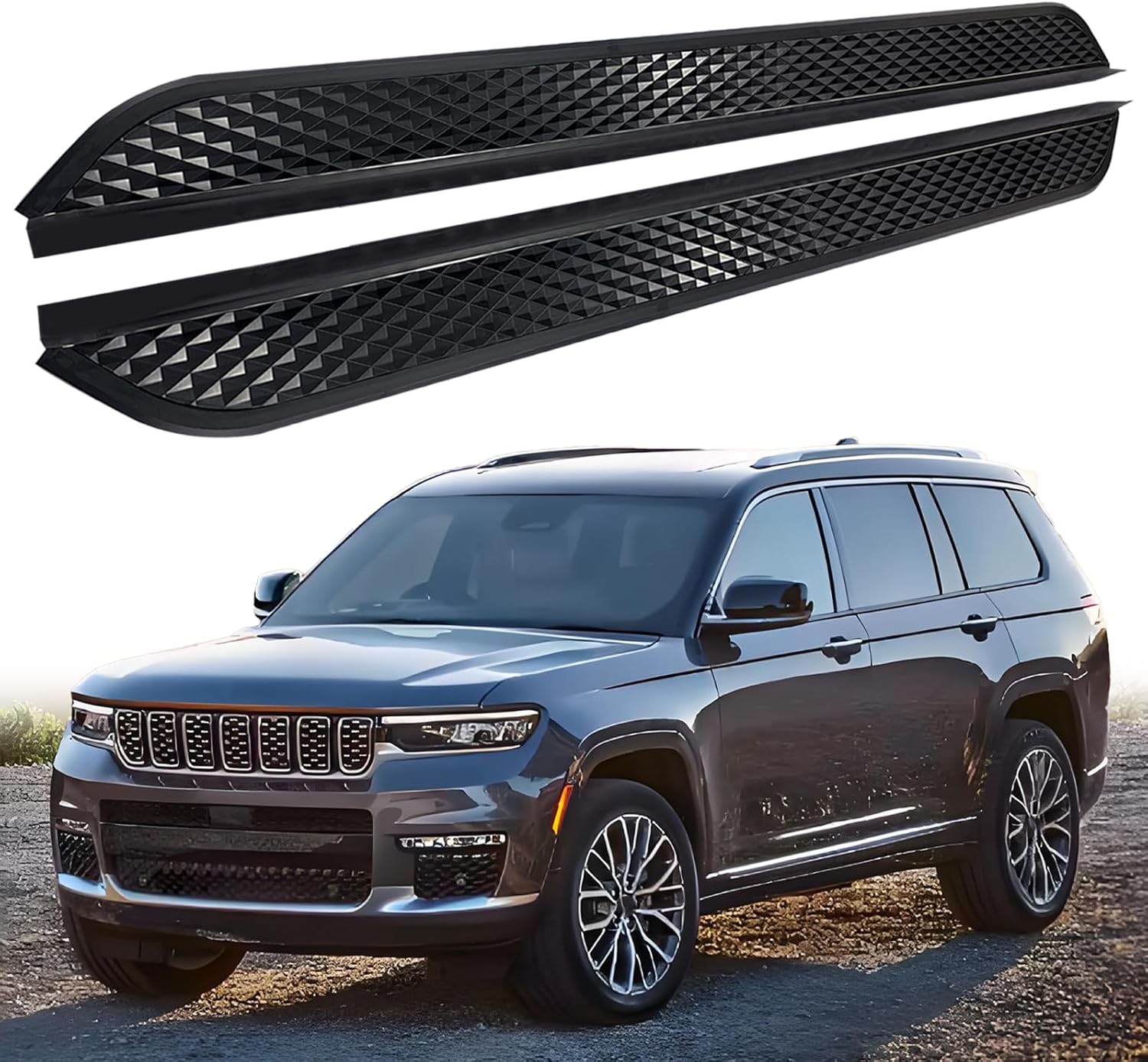 Running Boards Fits for Jeep Grand Cherokee L 2021-2026 Side Steps Pedal Steps Nerf Bar Accessories 2PCS