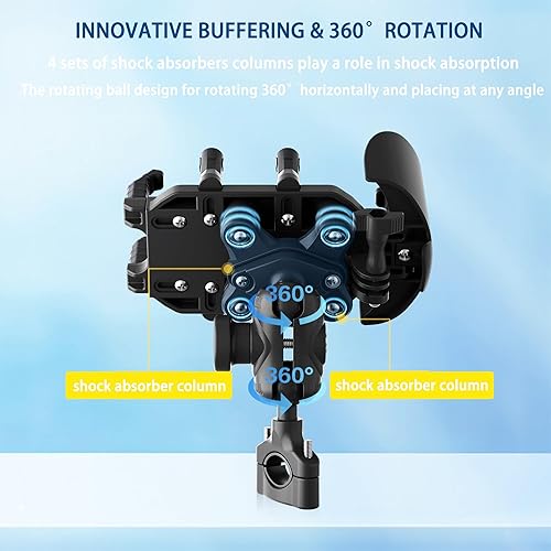 Miniatura 3 de Soporte universal para teléfono de motocicleta, 8 garras resistente soporte grueso para manillar de teléfono para scooter eléctrico, bicicletaATV,