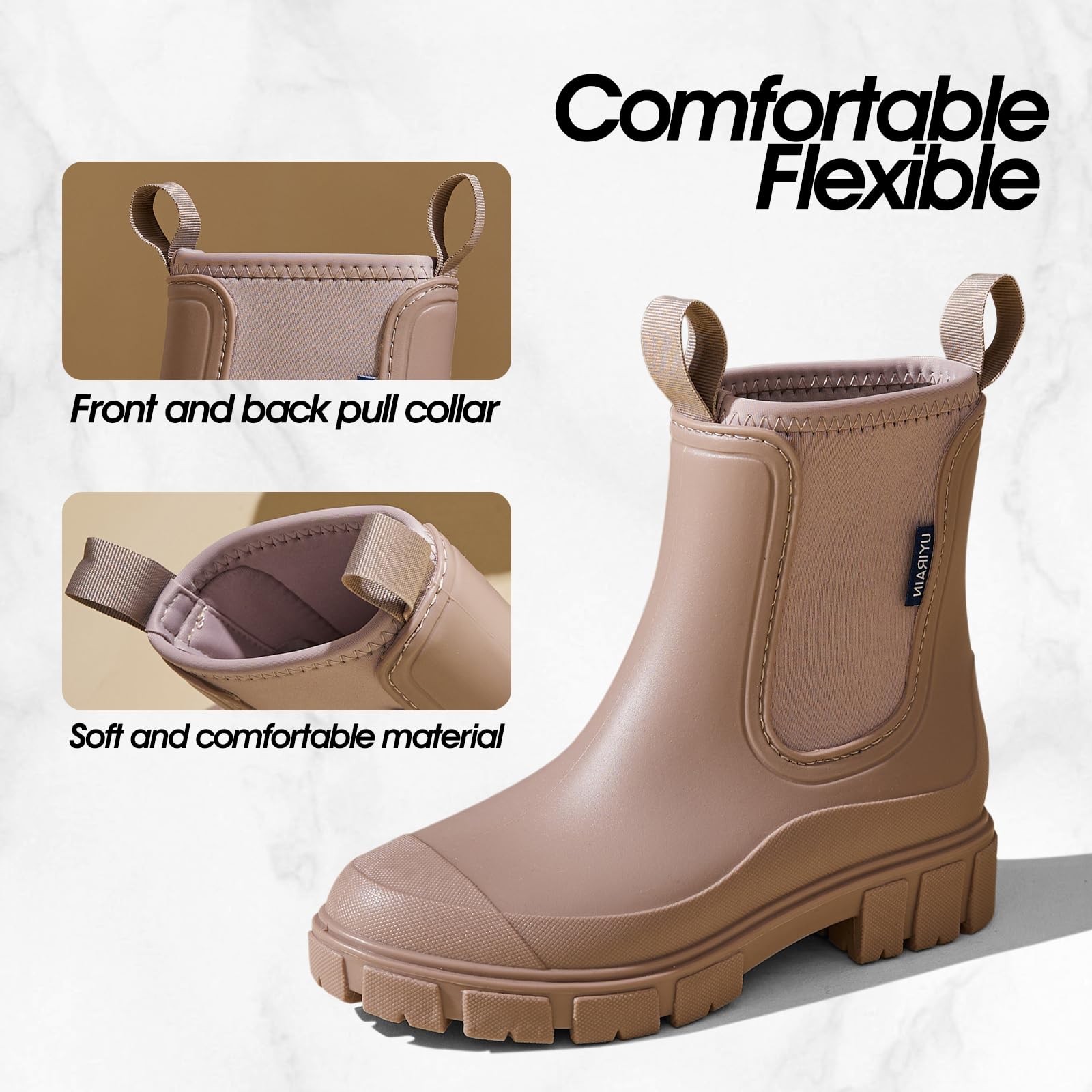 Stivali da Pioggia da Donna Stivali di Gomma Impermeabili Rain Boots Giardino ed Escursionismo Comodi Stivali Chelsea 36-41 EU
