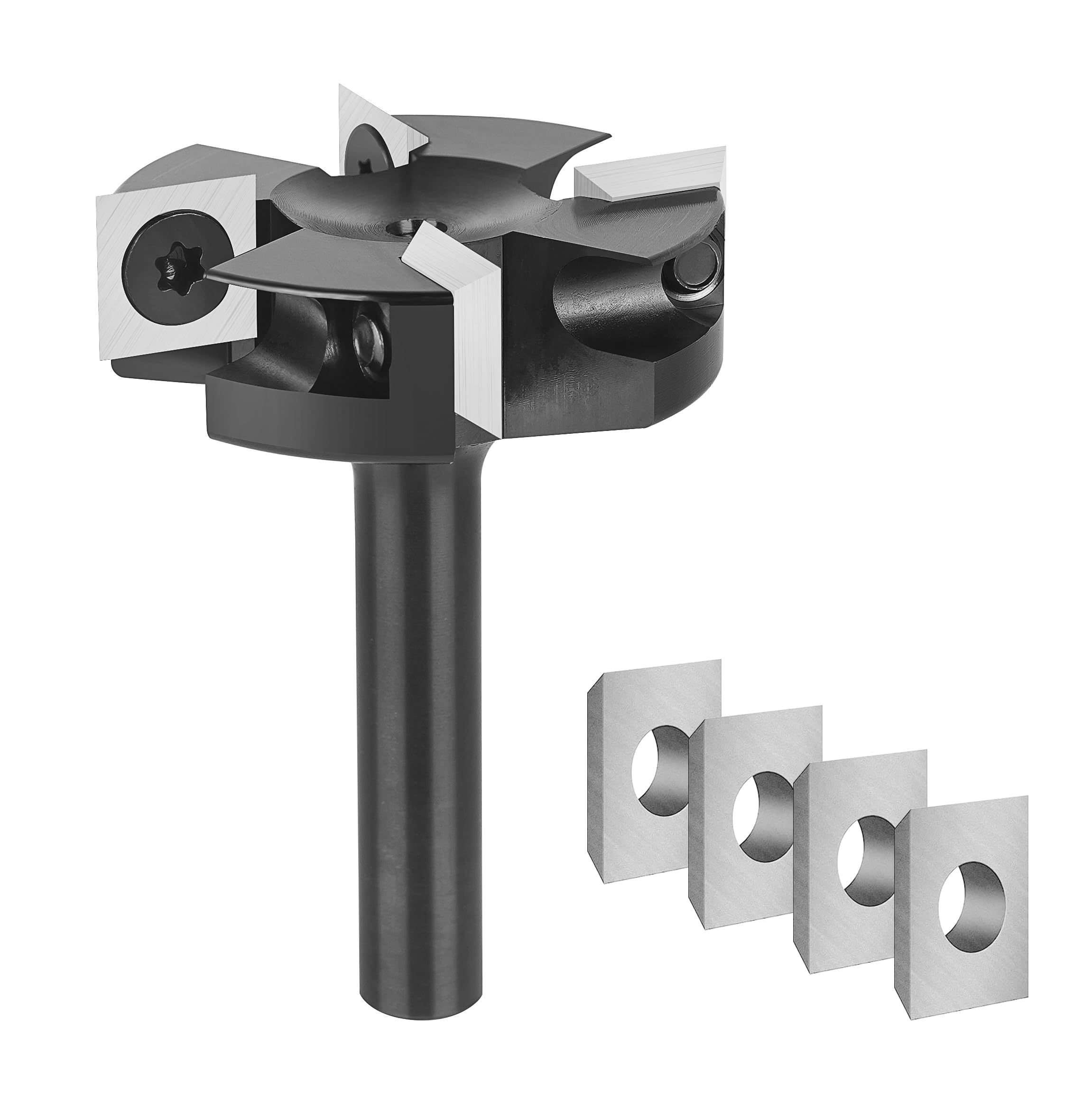 SpeTool frez płaski, trzpień 8 mm, średnica 40 mm, do frezarki górnowrzecionowej, 4 flety CNC, ostrza z twardego metalu
