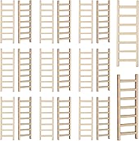 Vista 1 de Mini escalera de jardín de 2.36 x 0.78 pulgadas, accesorios de escalera miniatura de madera para decoración de casa de muñecas de paisaje, 20