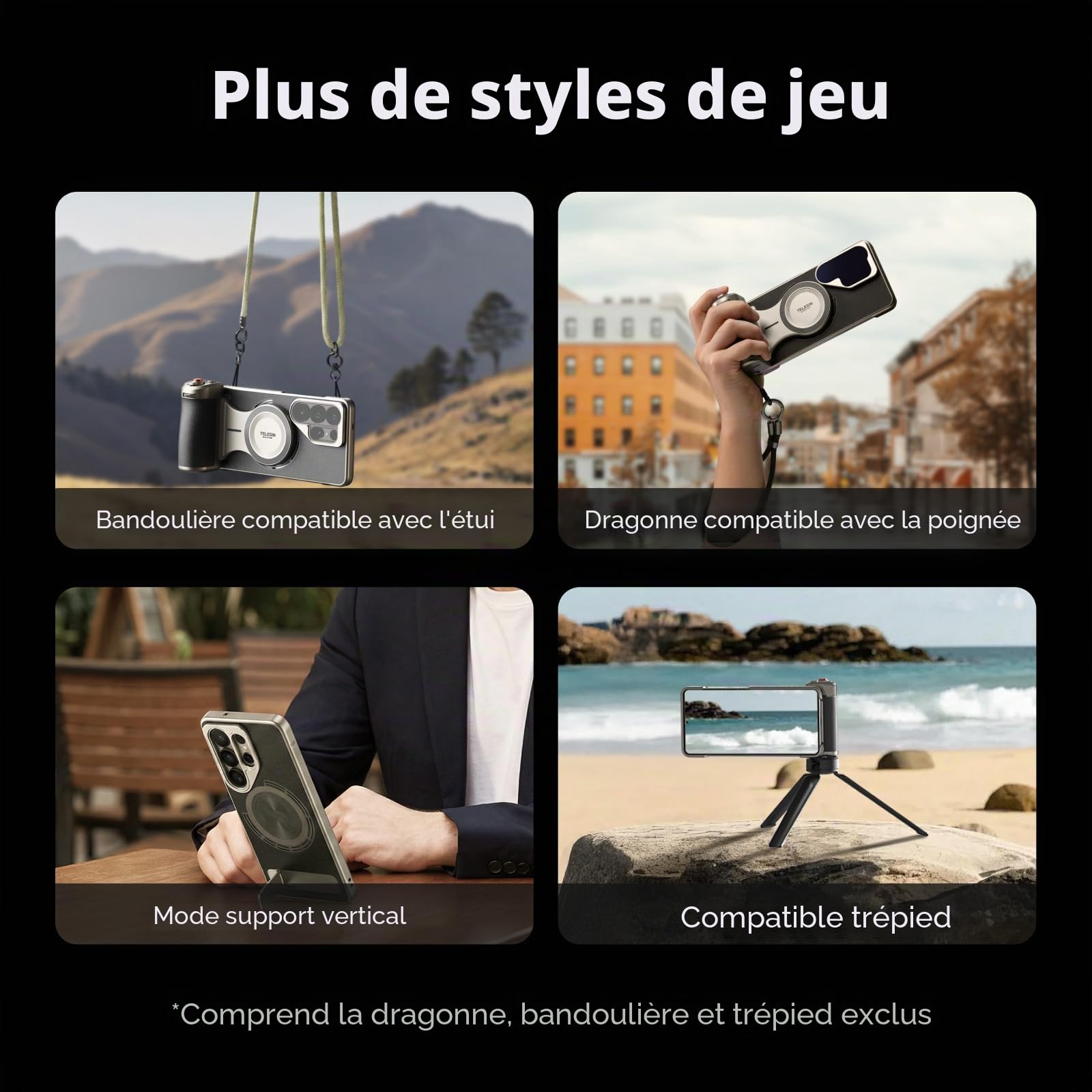 Master Grip pour Samsung Galaxy S26 Ultra,Magnetic Photo Grip Kit avec Batterie 3200 mAh,Filtre ND16,Flash Magnétique pour Téléphone avec étui Magsafe S26 Ultra,Professional Shooting Kit Smartphone