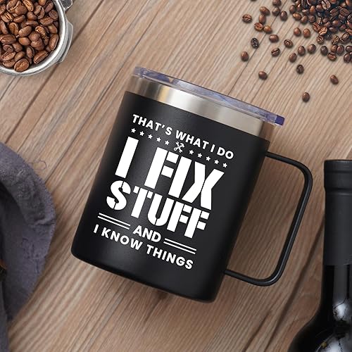 Vista 7 de NOWWISH Regalos para hombres, taza de café para papá, regalos de cumpleaños de hija e hijo, tazas geniales del día del padre para papá, esposo