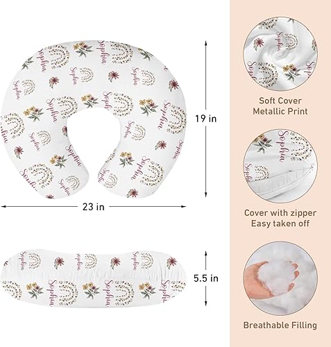 Miniatura 19 de Funda de almohada de lactancia para bebé, fundas suaves de lactancia con nombre, funda de almohada de lactancia materna para alimentación