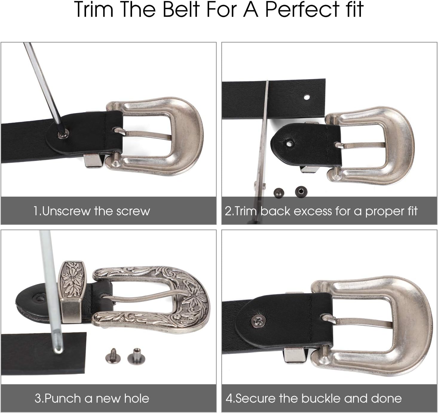 WHIPPY Western Belts for Women - Vintage Western Design Ladies Cowgirl Waist Belt for Pants Jeans Dresses - Image 7