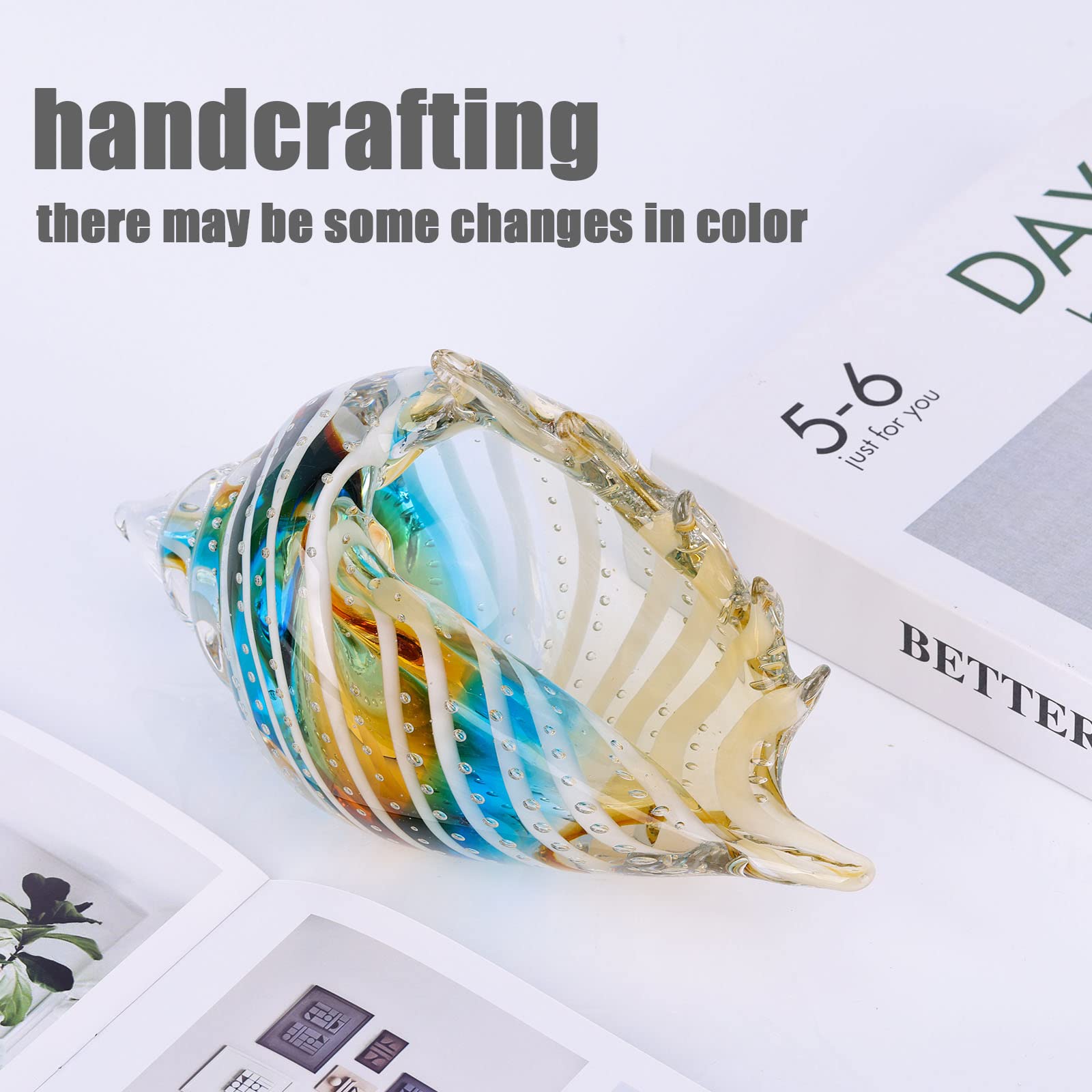 Amazon.co.jp: 手吹きガラス 巻貝 置物 コレクターズクリスタルガラス