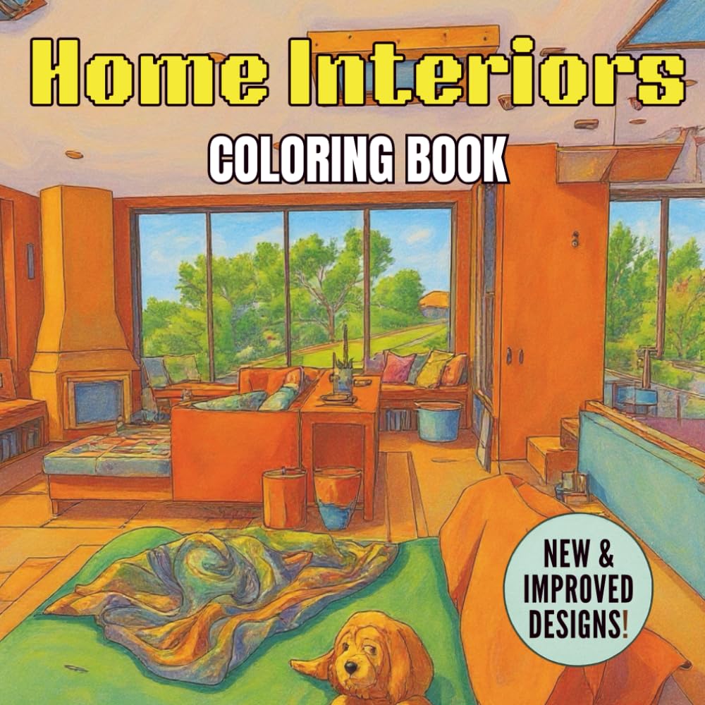 Home Interiors Coloring Book: A Relaxing Adult Coloring Book of Stylish Rooms & Cozy Home Spaces