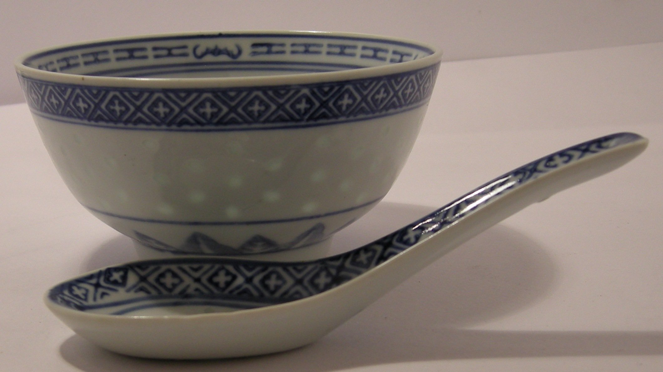 Bowl & Spoon set Ceramic Rice Pattern Guaranteed quality