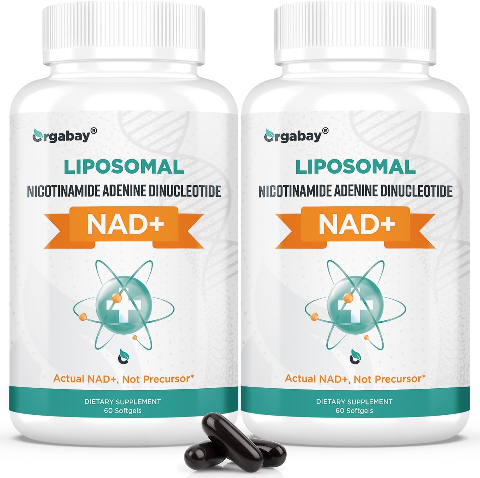 Orgabay Liposomal NAD+ Supplement 500 mg, High Absorption, Boost NAD+ with TMG 250 mg, Actual NAD Plus More Efficient Than Nicotinamide Riboside, Support Cellular Energy, Healthy Aging | 120 Softgels