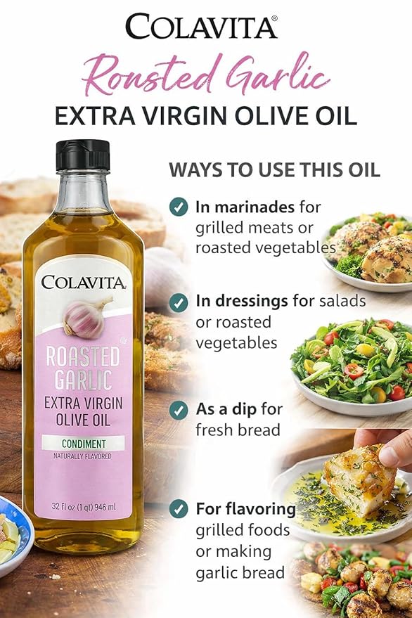 Aceite de Oliva Extra Virgen Colavita con Ajo Asado 946 ml miniatura 5
