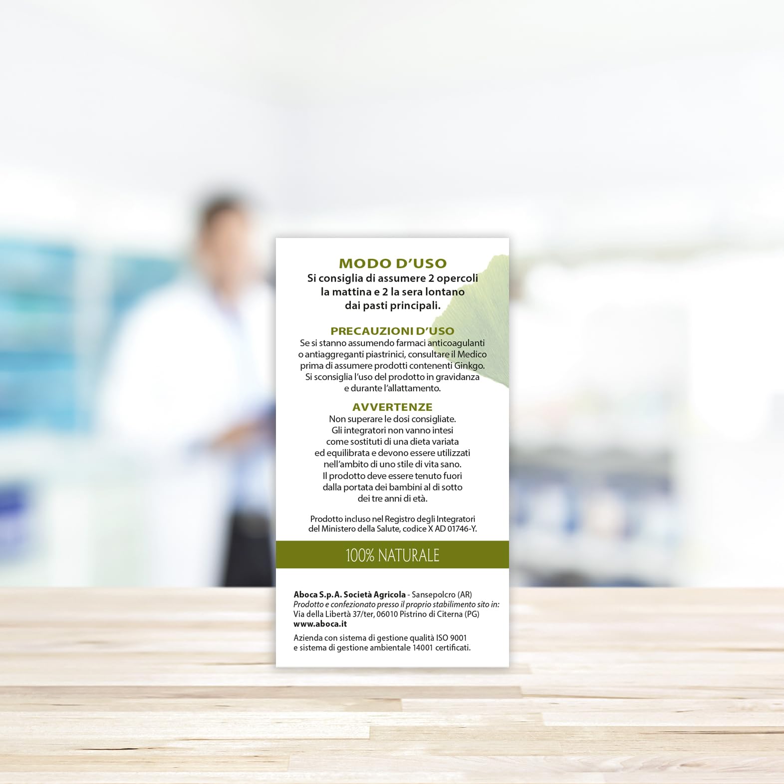 Aboca Ginkgo Concentrato Totale 50 Opercoli - Integratore Alimentare per la Fisiologica Funzionalità del Microcircolo e le Funzioni Cognitive