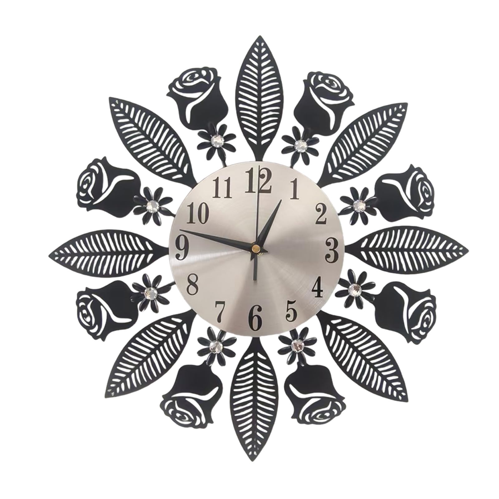 ordinarYone Minimalists Romantics Wall Clock Metal Frame Quiet Movement Battery Operated For Bedroom Living Room Decors