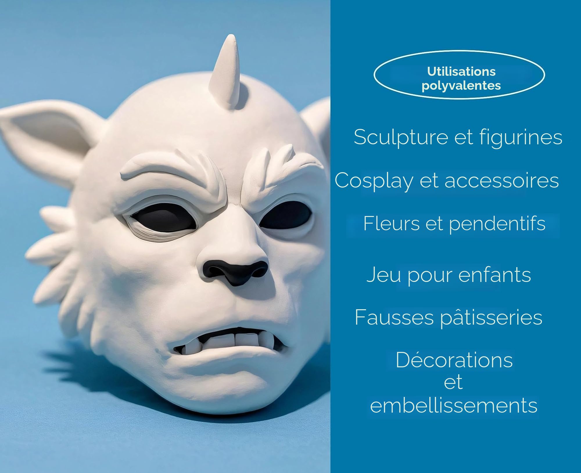 BOHS Pâte à modeler en mousse blanche – Séchage à l'air libre – Idéale pour cosplay, costumes, projets d'art et d'artisanat – 3 lb (1,36 kg)