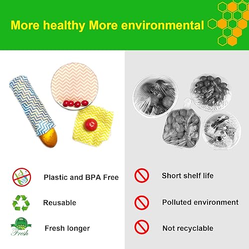 Miniatura 5 de Envolturas reutilizables de cera de abejas, paquete de 3 envolturas de cera de abejas ecológicas, ecológicas, sostenibles, biodegradables, cero