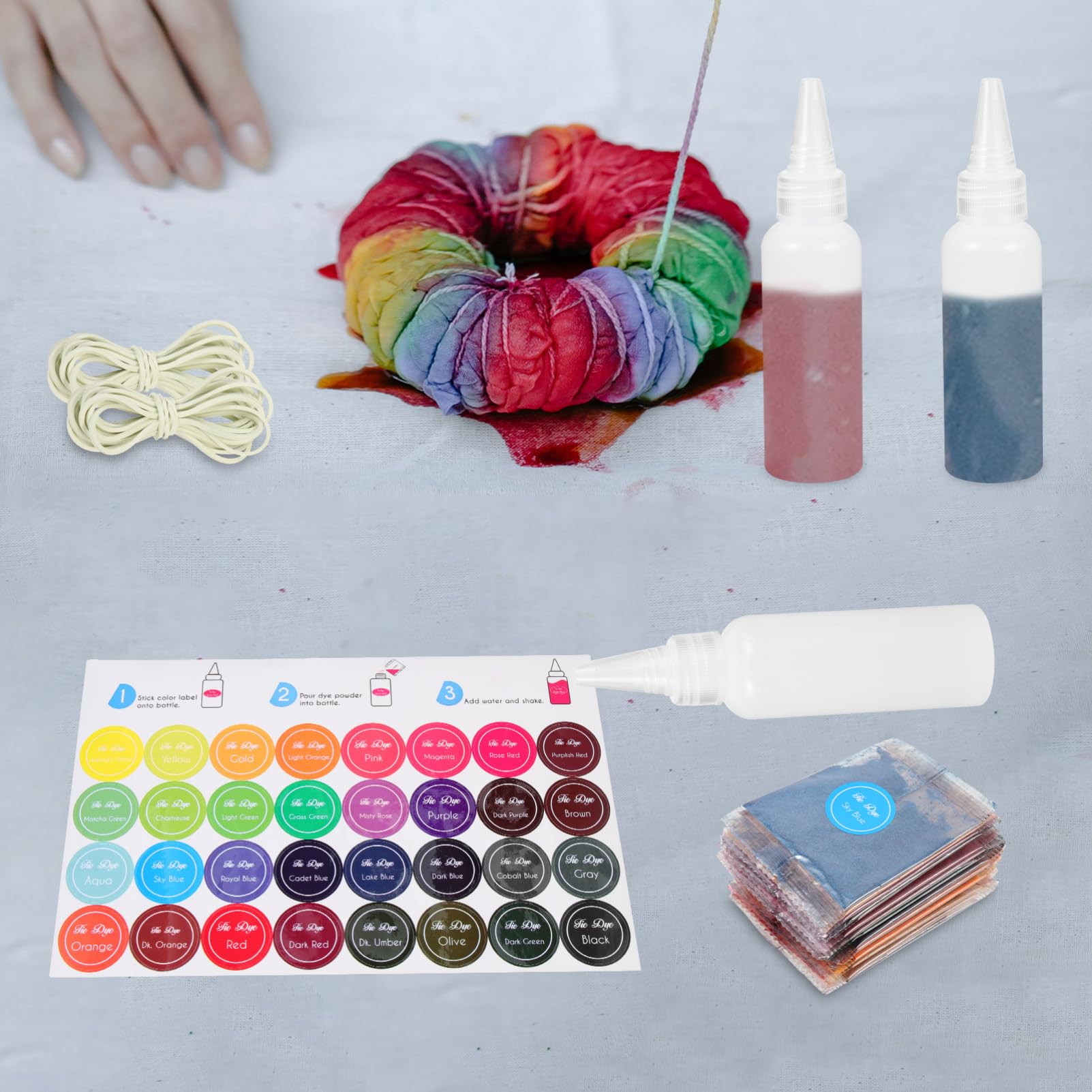 Juego De Polvos De Teñido Colores Kit De Ropa De Teñido Anudado Kit Para Fiestas