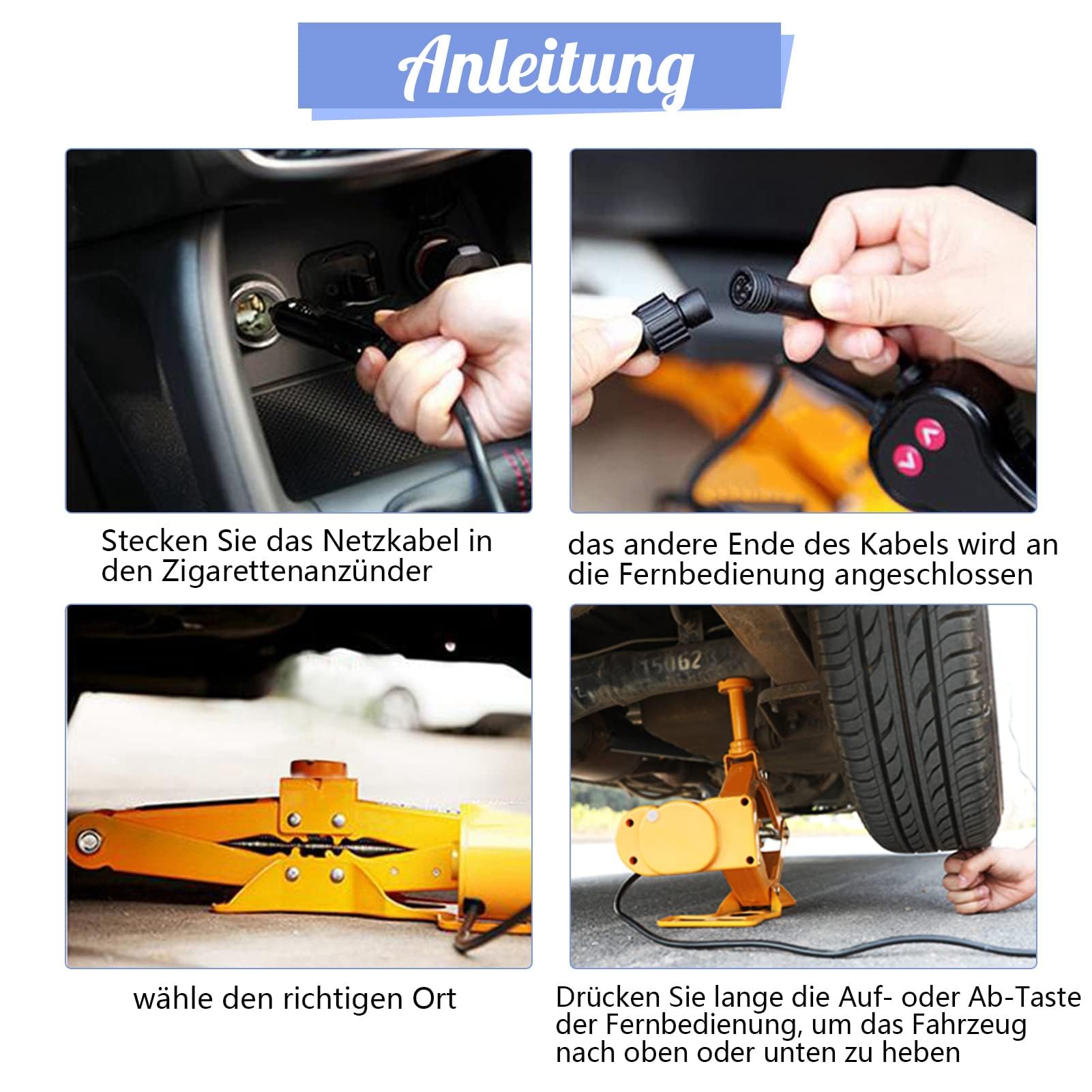 Zerone Elektrischer Wagenheber Für Auto, 12 V Universal