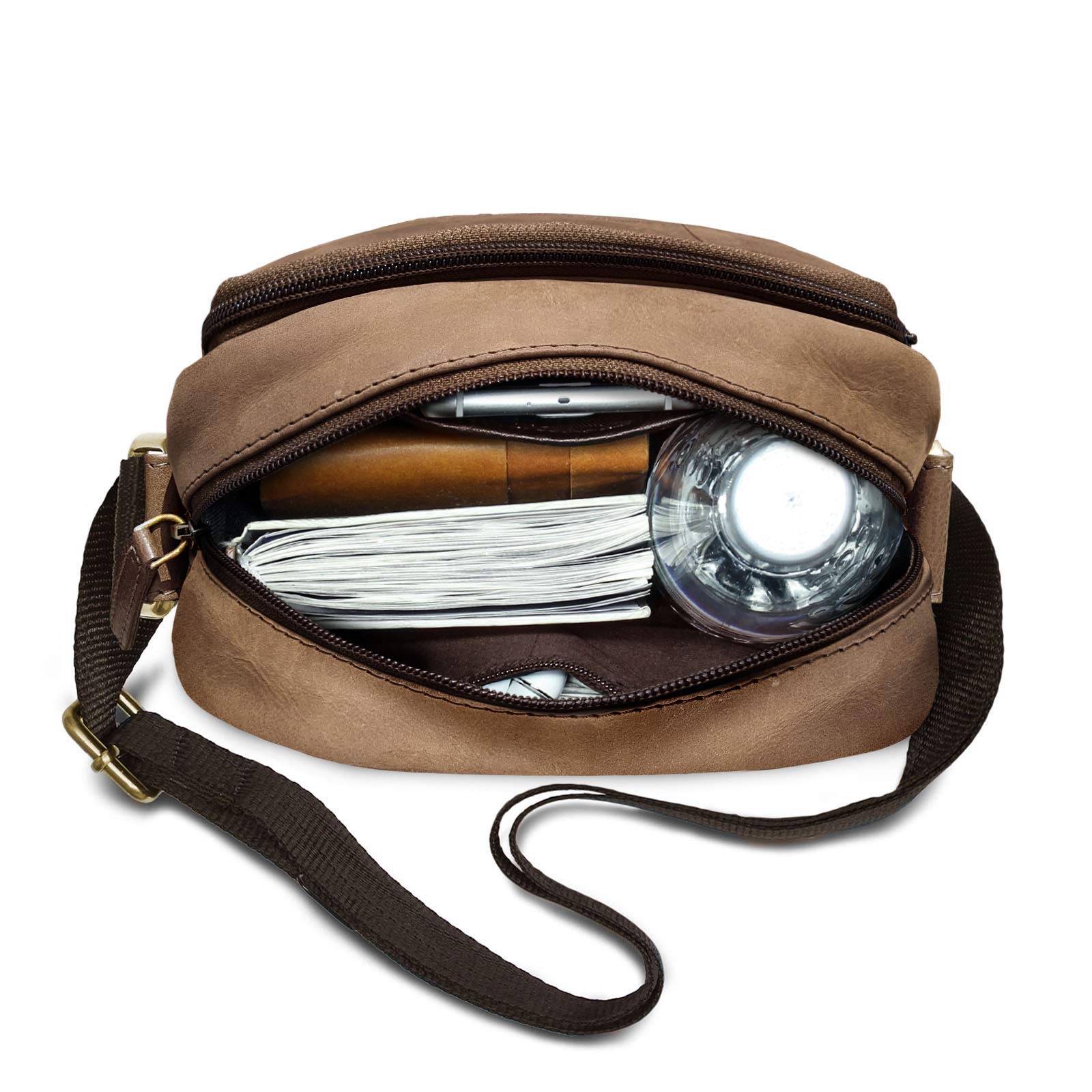 ROYALZ Borsello Tracolla Uomo Piccolo Borsa a Spalla vero Cuoio Vintage di Qualità Vera Pelle