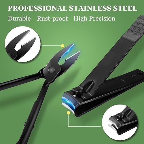 Miniatura 6 de Kit de manicura profesional de pedicura de 15 piezas, cortauñas, lima, pinzas, tijeras, herramientas con estuche de viaje, regalo para hombres y