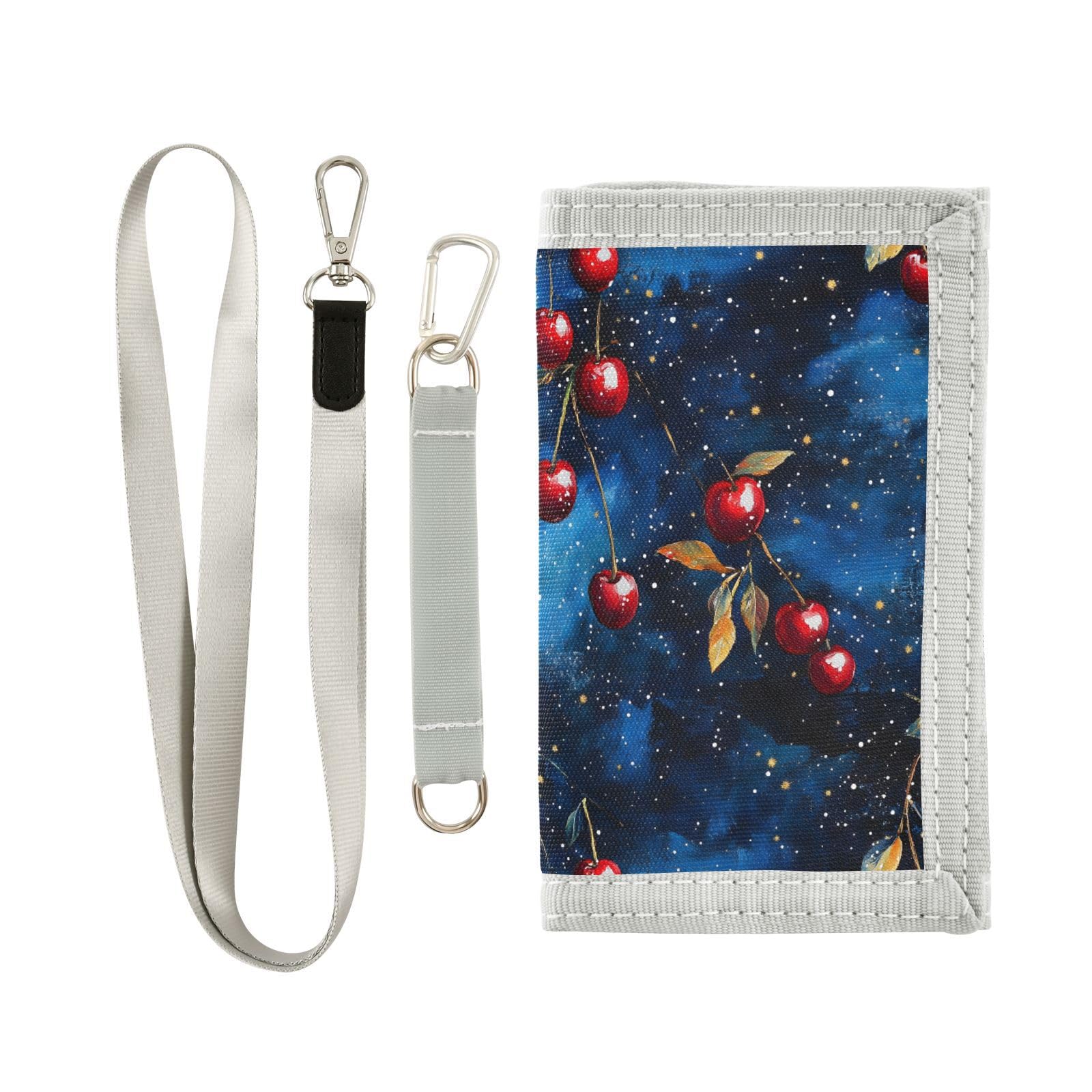 FOLIOSA Kids Wallet for Boys Girls Galaxy Fruit Print Youth Wallet with Zipper Pocket Card Holders, Novelty Wallet 4.9×2.9 in