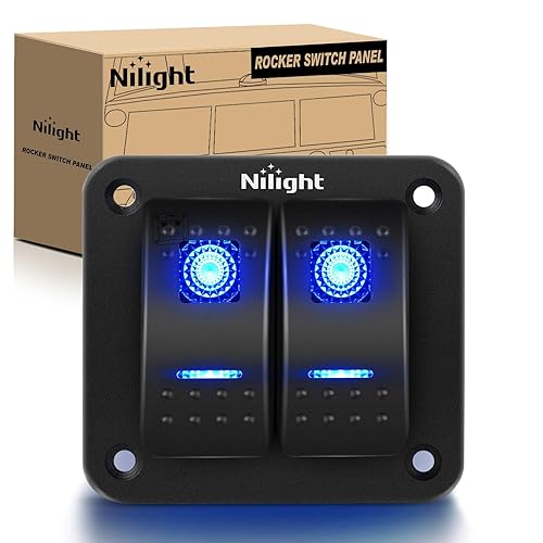 Nilight 90012E - Interruptor basculante de alta resistencia 15 A 250 V 20 A 125 V SPST 2 pines interruptor de encendidoapagado cubierta impermeable Nilight 90012E - Interruptor basculante de alta resistencia 15 A 250 V 20 A 125 V SPST 2 pines interruptor de encendidoapagado cubierta impermeable