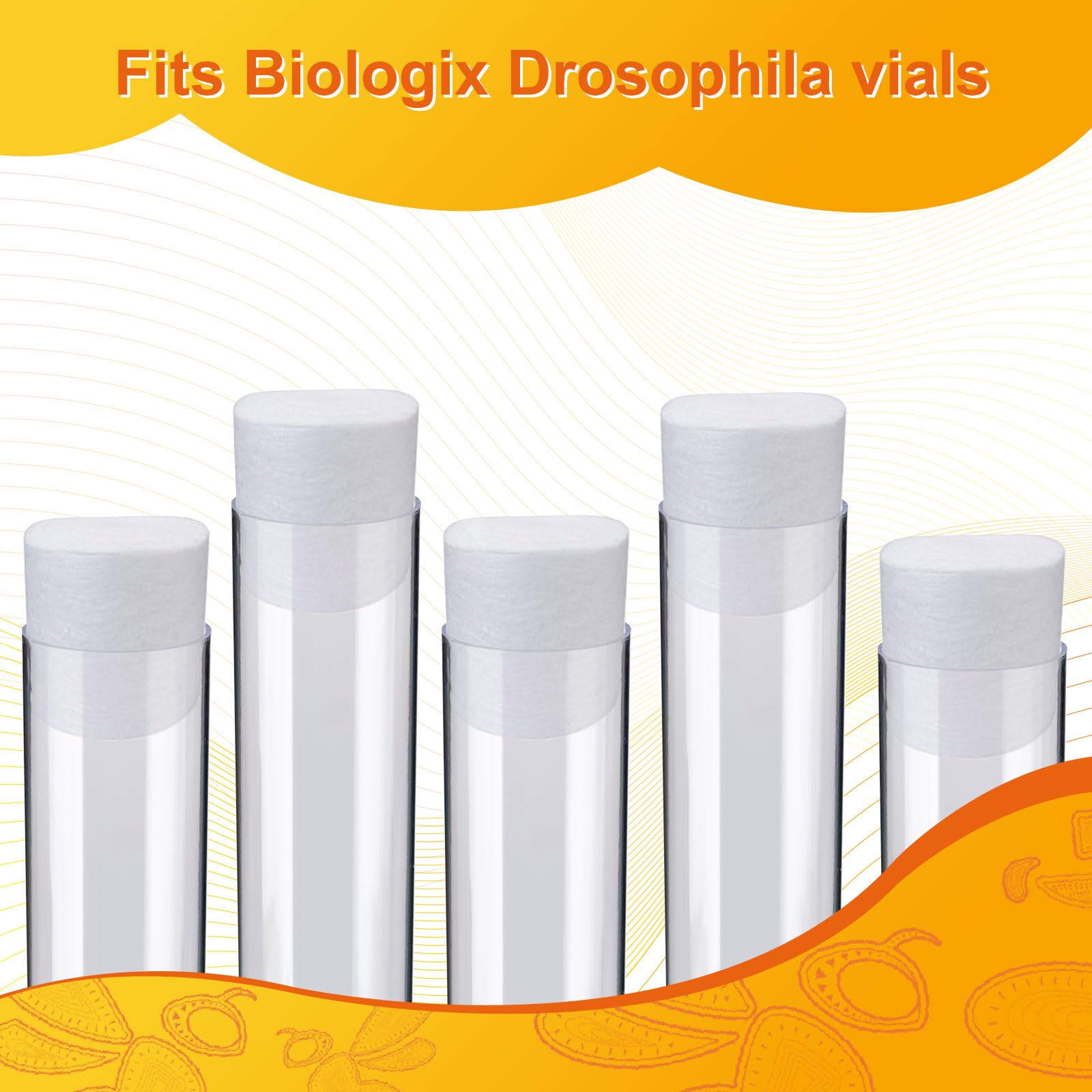Biologix Fläschchenstopfen Entfettungsfaser Drosophila Stopfen für schmale Phiolenverschlüsse Drosophila, 24 x 30 mm, 1000 Stück