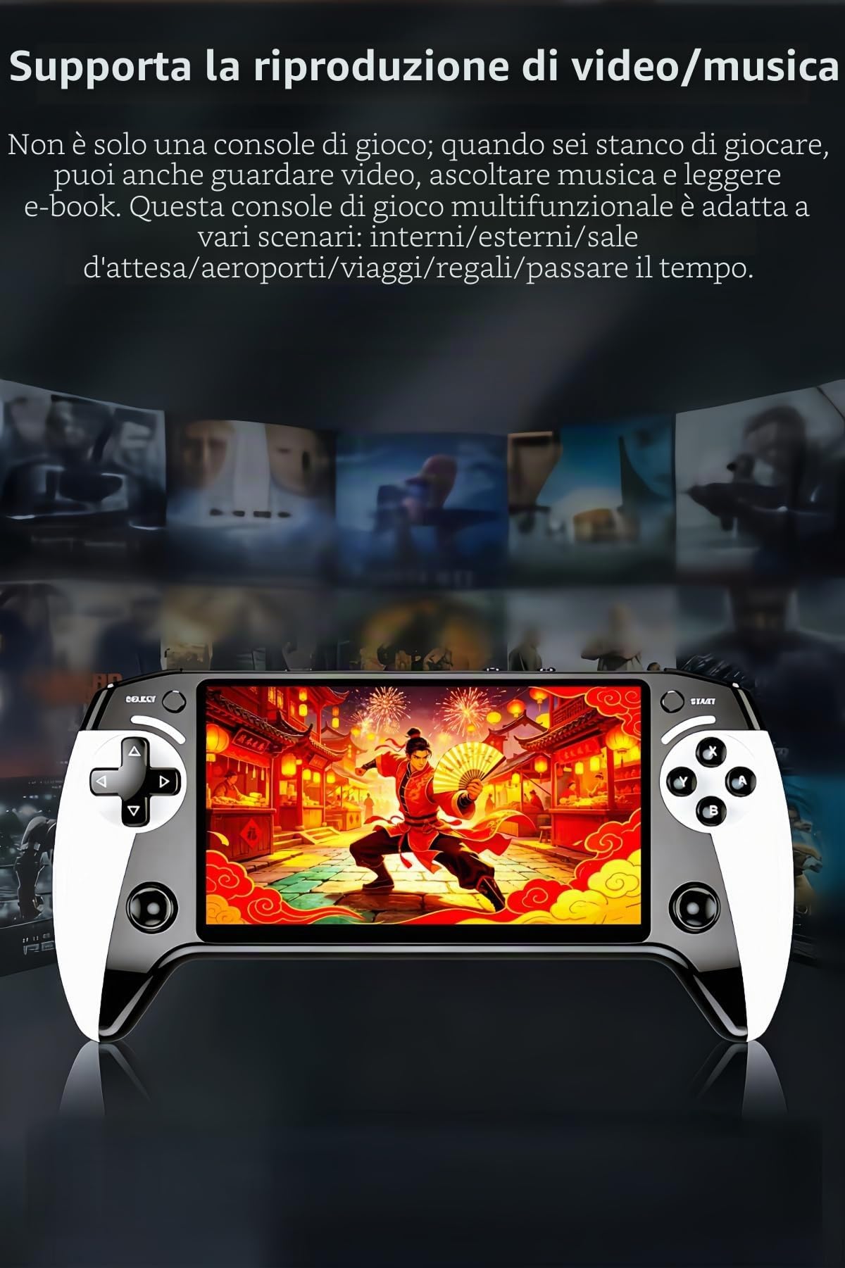 JXD 5,5 Pollici Console Portatile per Videogiochi Aspetto del Controller Multi Emulatore 6200 Giochi retrò Dispositivo di gioco MP3 MP4 Ideale per Interni/Esterni/Viaggi/Festival Regalo