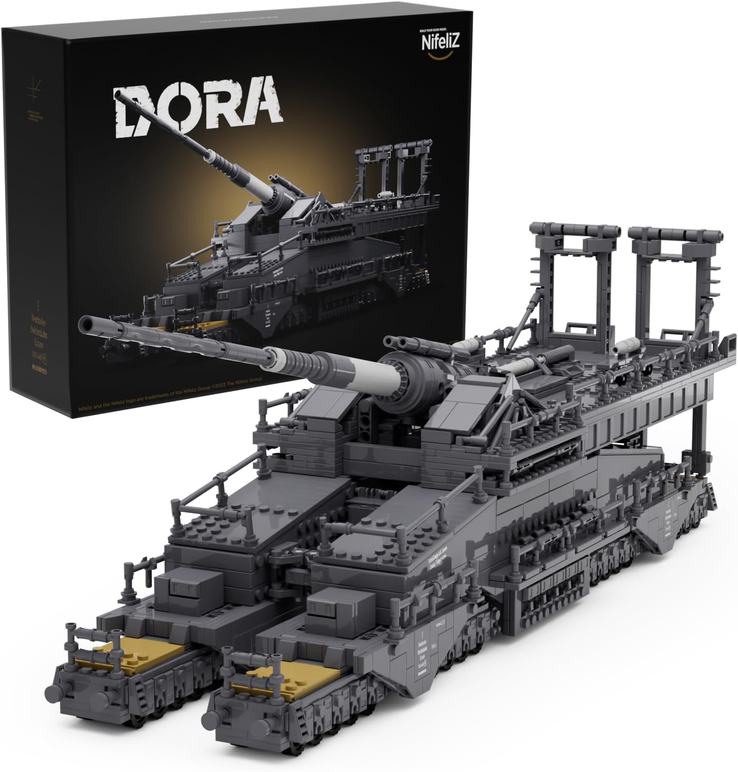 Dora, WW2 Classic Railway Tank Building Set, Collectible Military Model to Build and Display, Adult Gift Ideal for Military Enthusiasts (2,355 PCS, NF10240)