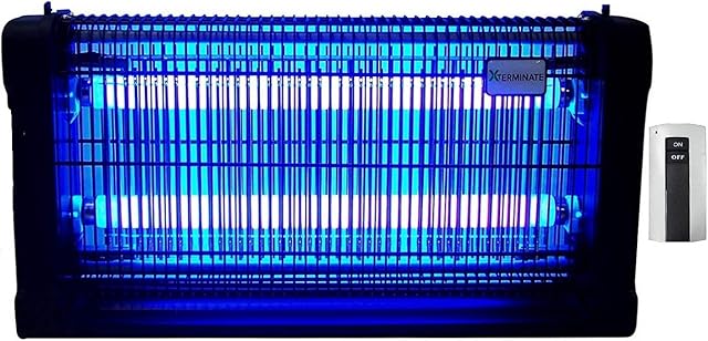 Xterminate Electric Fly Killer Zapper UV Electronic Insect Bug Pest 30W, Remote Control Free Hanging Chain & Cleaning Brush Included (30 Watt),
