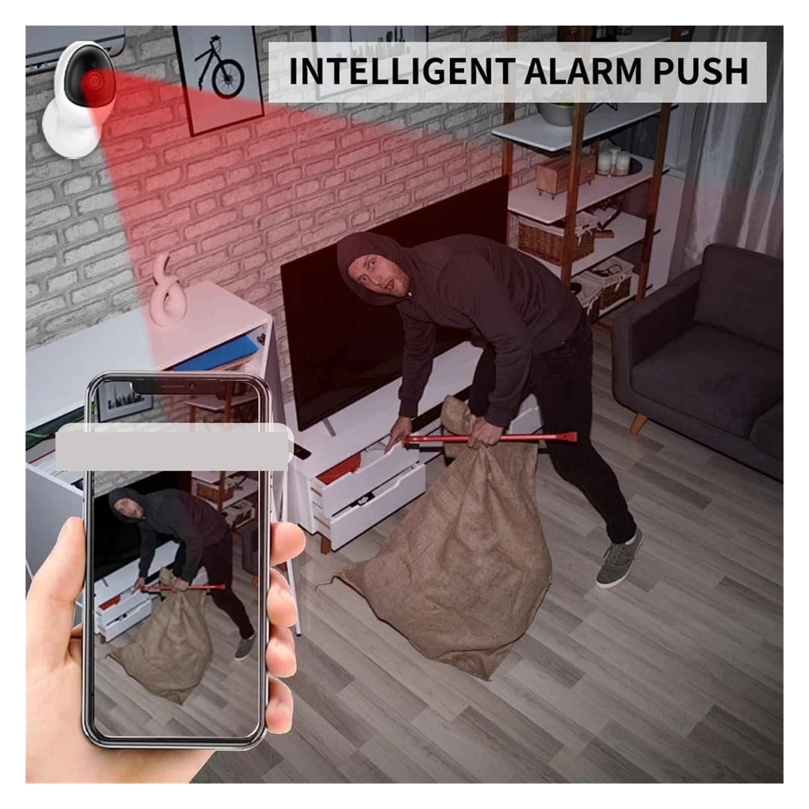 Mini caméra de surveillance intérieure de moniteur de sécurité WiFi for