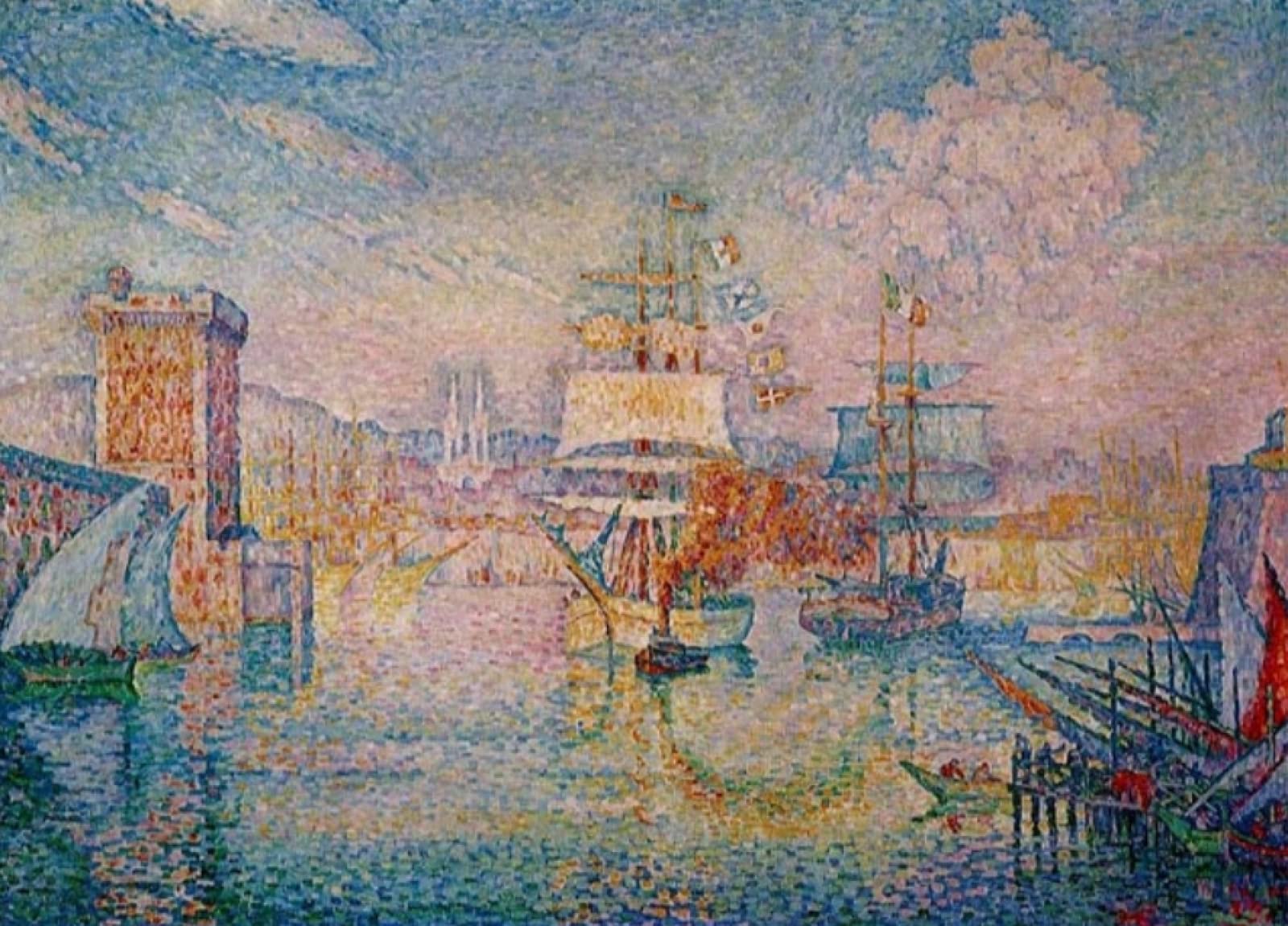 ポール・シニャック、【オトゥイユの橋】、希少画集画、新品高級額・額装付 ポール・シニャック、【オトゥイユの橋】、希少画集画、新品高級
