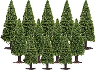 WINOMO 15Pcs Landscape Model Trees,Miniature Landscape Scenery Cedar Trees for DIY Green Scenery Landscape
