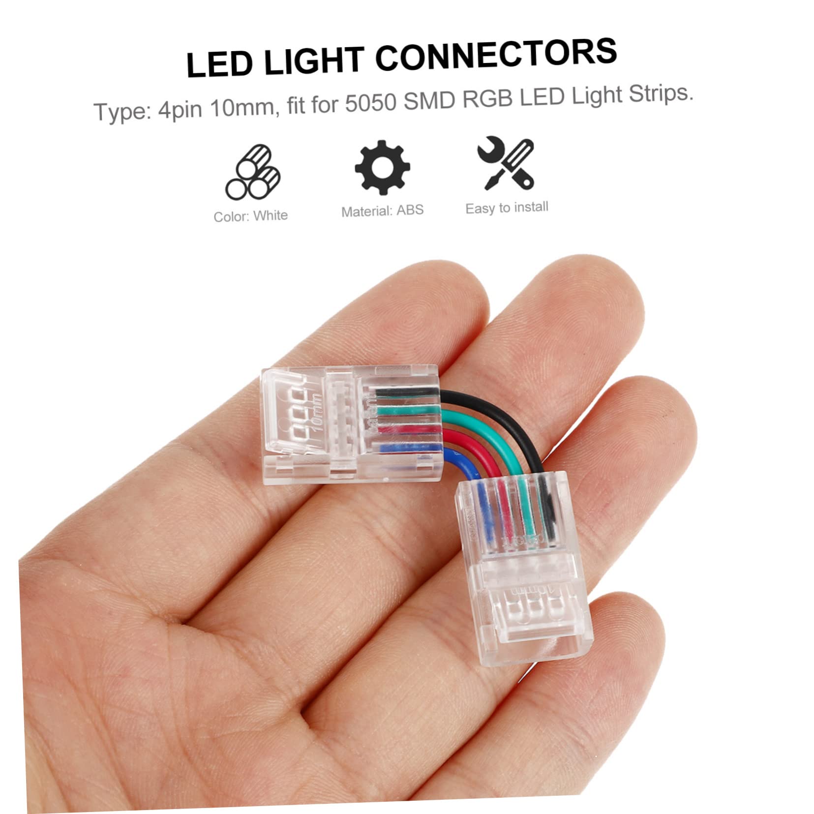 PRETYZOOM 40stücke Förmige Pin -streifenverbinder Steckverbinder Für Rgb -streifen Installieren Kein Löten Erforderlich Hitzebeständiges Material