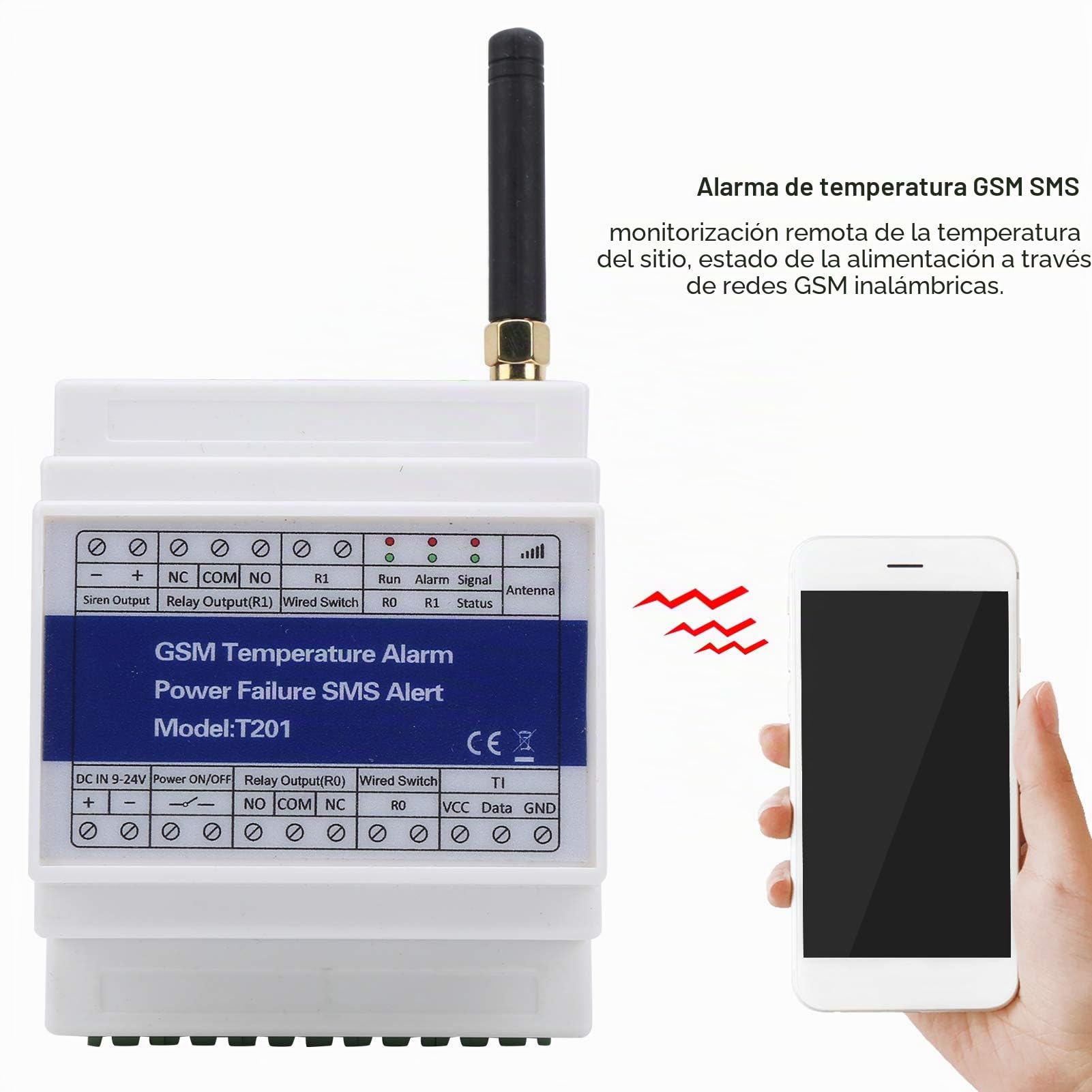 Controlador gsm SMS Alarma Alarma de Temperatura Monitoreo del Estado de energía Interruptor de relé Remoto Informe del Temporizador