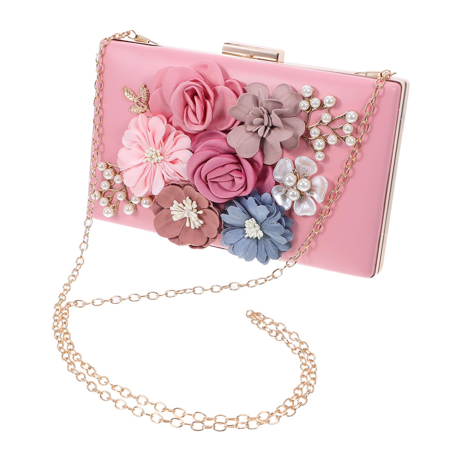 Gatuida Pochette floreale da donna, borsetta rosa da, 8x5x2