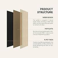 Vista 3 de Upick Paneles de pared acústicos plegables, paquete de 4 paneles de madera MDF de 48 x 12.6 pulgadas para pared, paneles de pared absorbentes