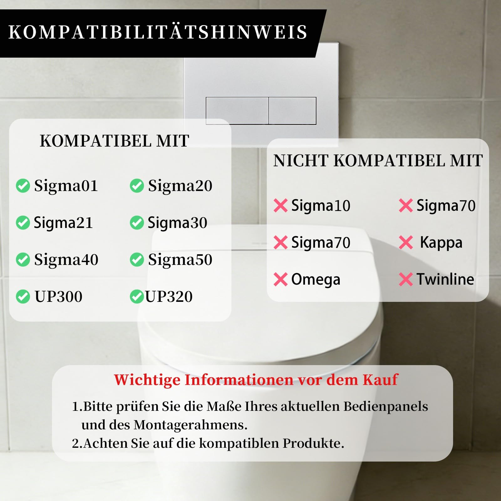 WC Drückerplatte, kompatibel mit Geberit Sigma01,20,30, UP300 UP320 Serien Betätigungsplatten, Spülkasten Doppelspülung mit Flussregelband, 246x164 mm | Glänzend (Silbergrau)