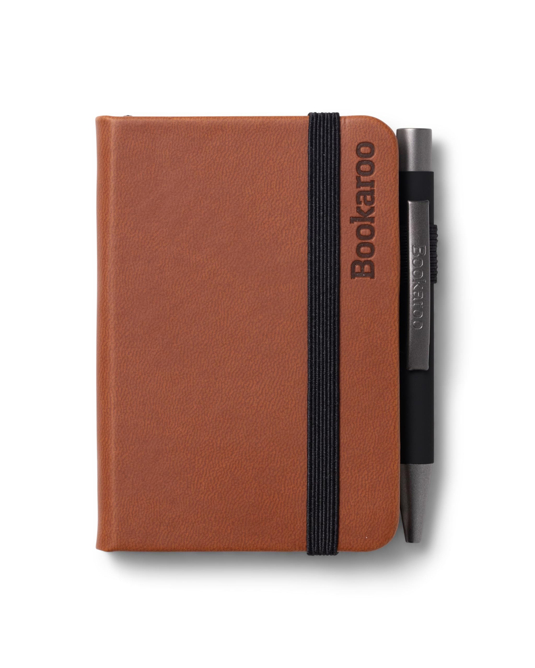 IF Bookaroo Notebook - A7 Pocket and Handbag size Notebook plus Black Ballpoint Pen, 192 pages - Brown