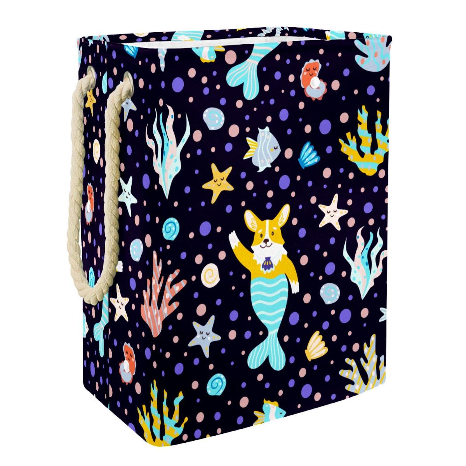 Panier à linge personnalisé de qualité supérieure motif Corgis Sirène
