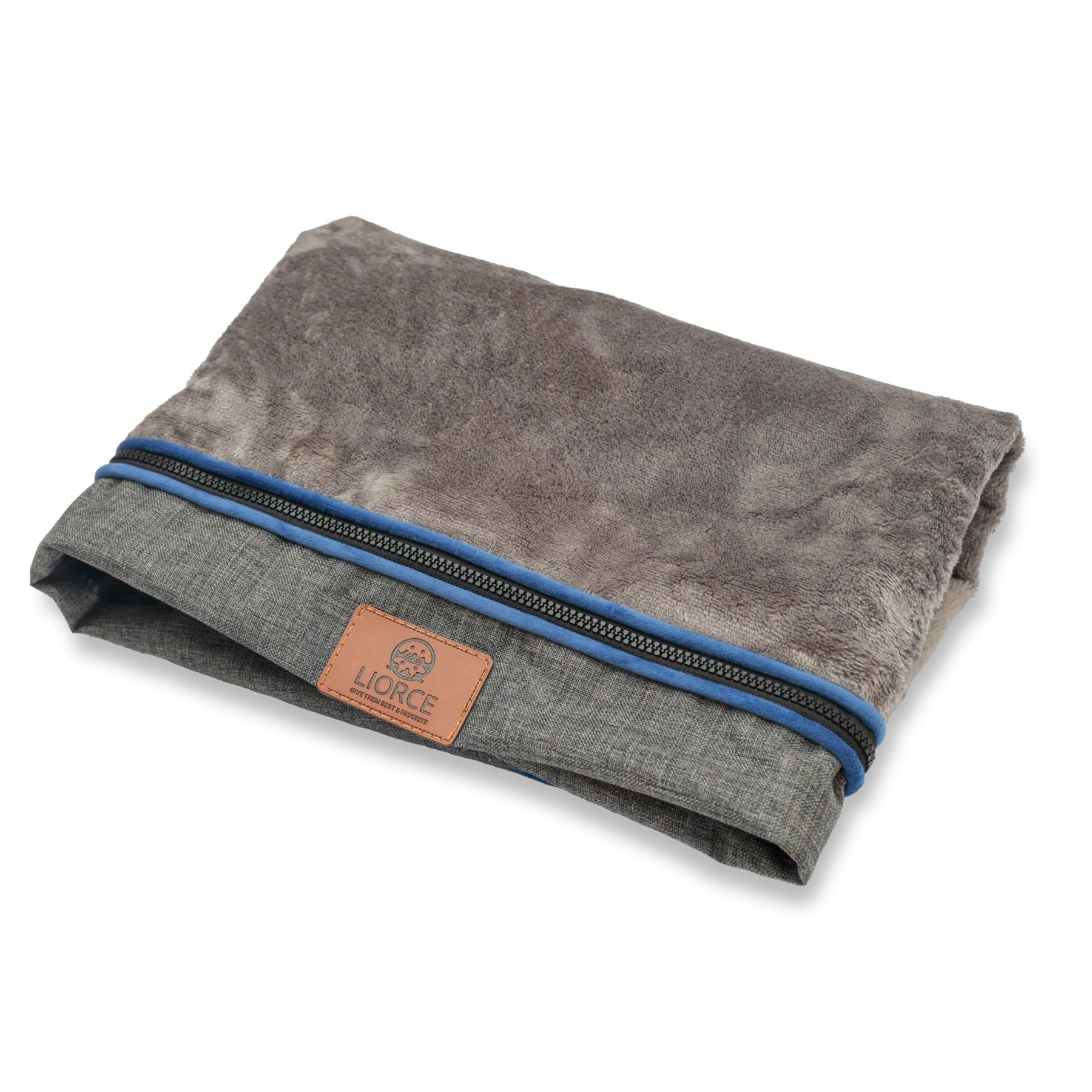 LIROCE Washable Dog Bed Cover Replacement, Large Wrap-Around Zipper Cover for Orthopedic Memory Faom Dog Bed (35x23x4 inches), Dark Grey