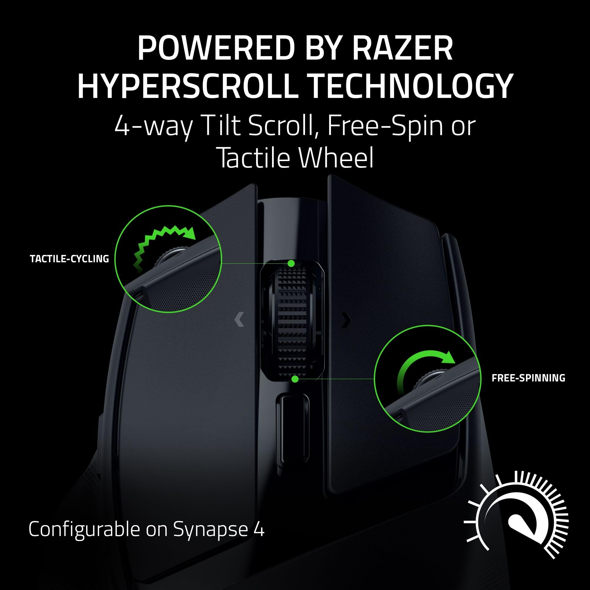 Razer Basilisk Mobile - Petite souris de jeu sans fil ergonomique et portable - AI Prompt Master - Focus X 18K Sensor (Connectivité Tri-Mode, jusqu'à 105 heures, Mouse Switches Gen-3) Noir