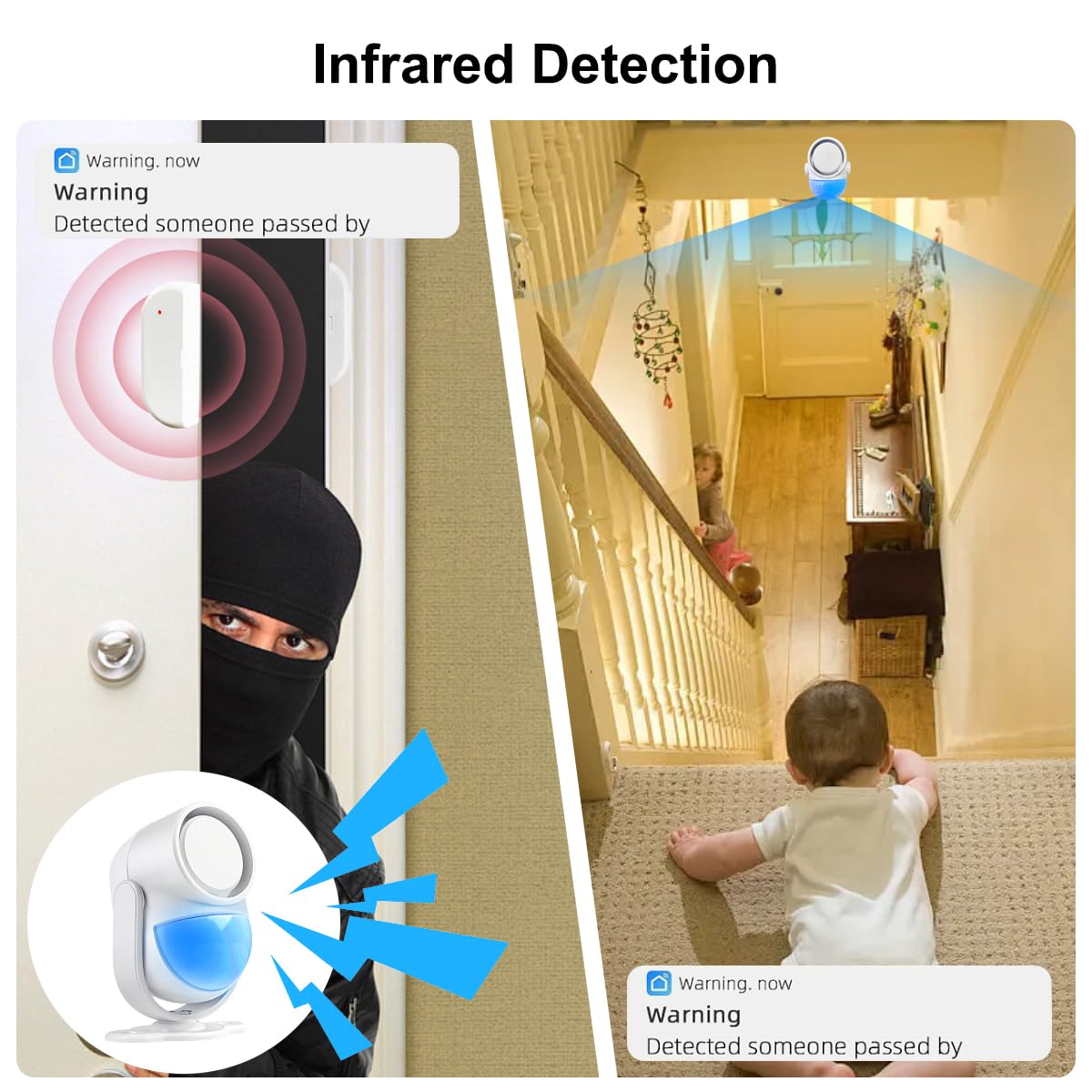 Bewegungsmelder Alarm mit 4 Türsensoren