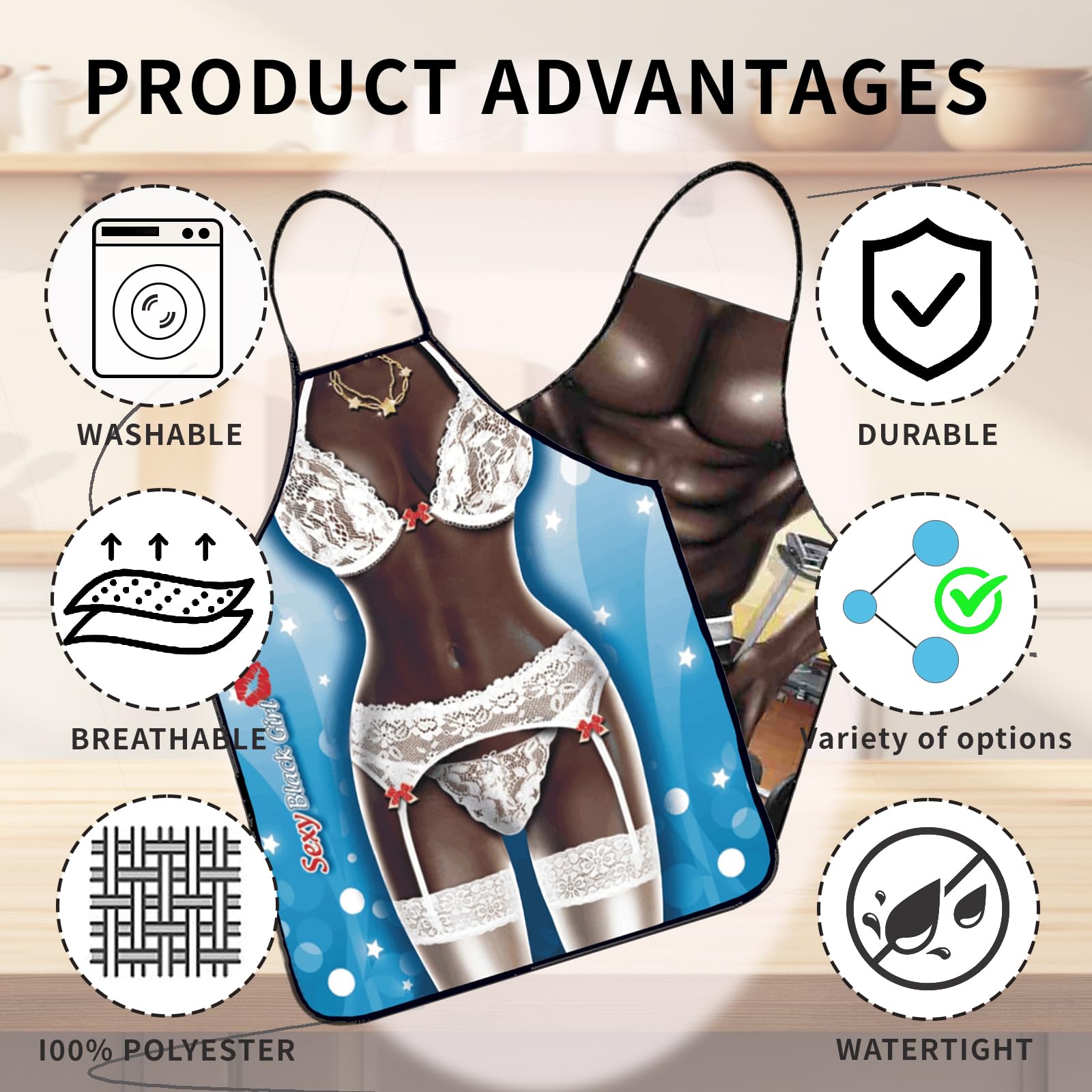 Delantal divertido para hombres y mujeres, delantal humorístico para bikini, perfecto para barbacoas, parrillas, cocinar, delantales divertidos para adultos