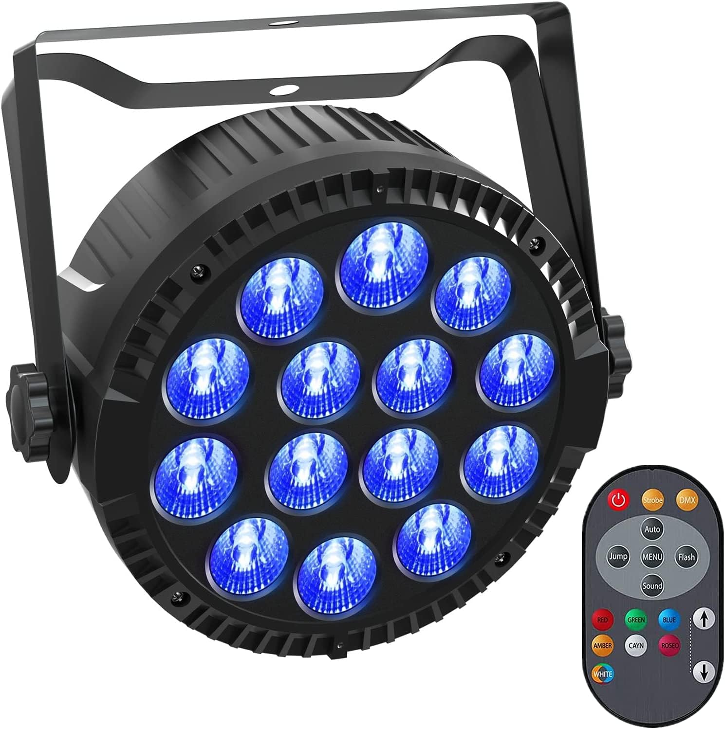 84W RGBW LED Par Light, 14 LED Effect Stage Lighting with DMX512/ Sound/Auto/Remote Control/Master-Slave, Strobe Light for DJ, Party, KTV, Theatre, Auditorium, Bar, Concert