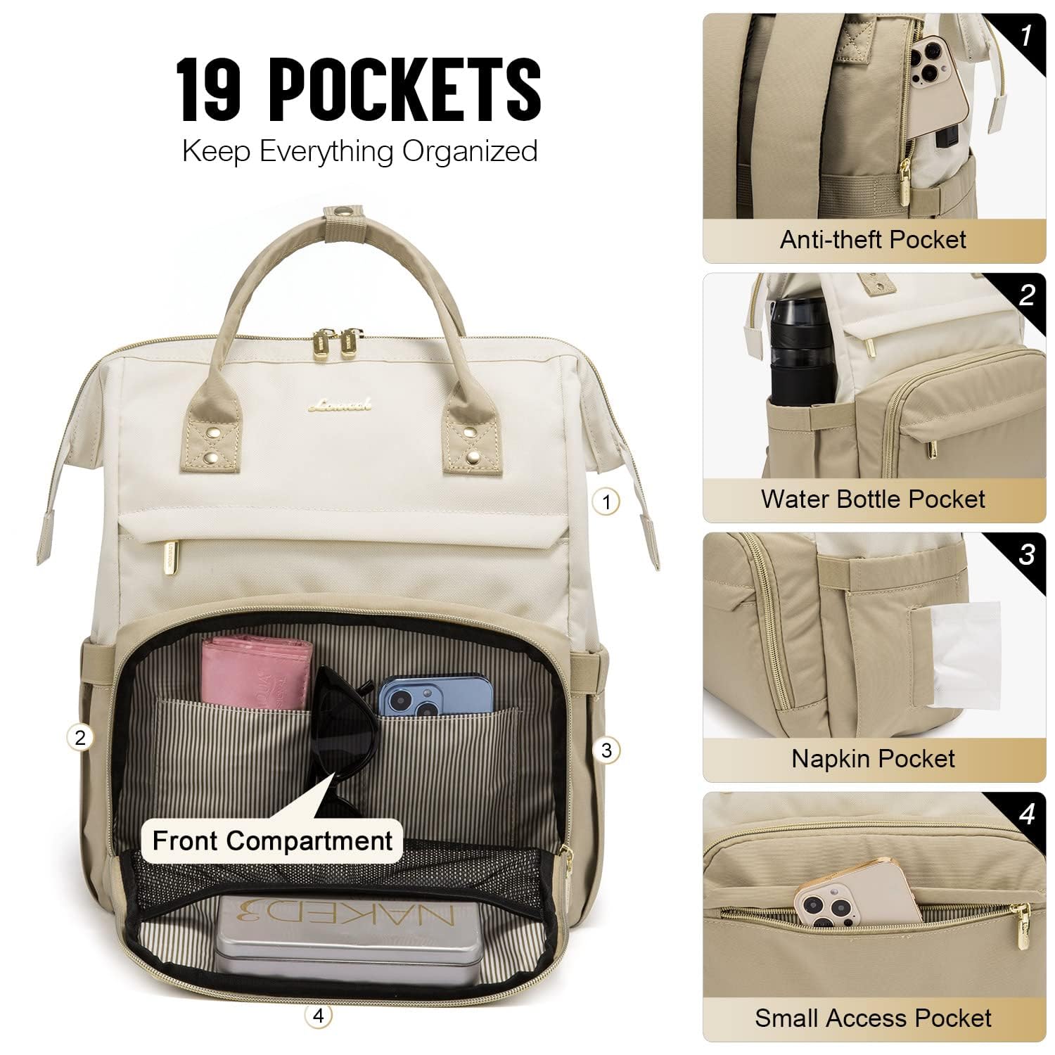 LOVEVOOK Laptop Backpack Rucksack Womens - Image 3