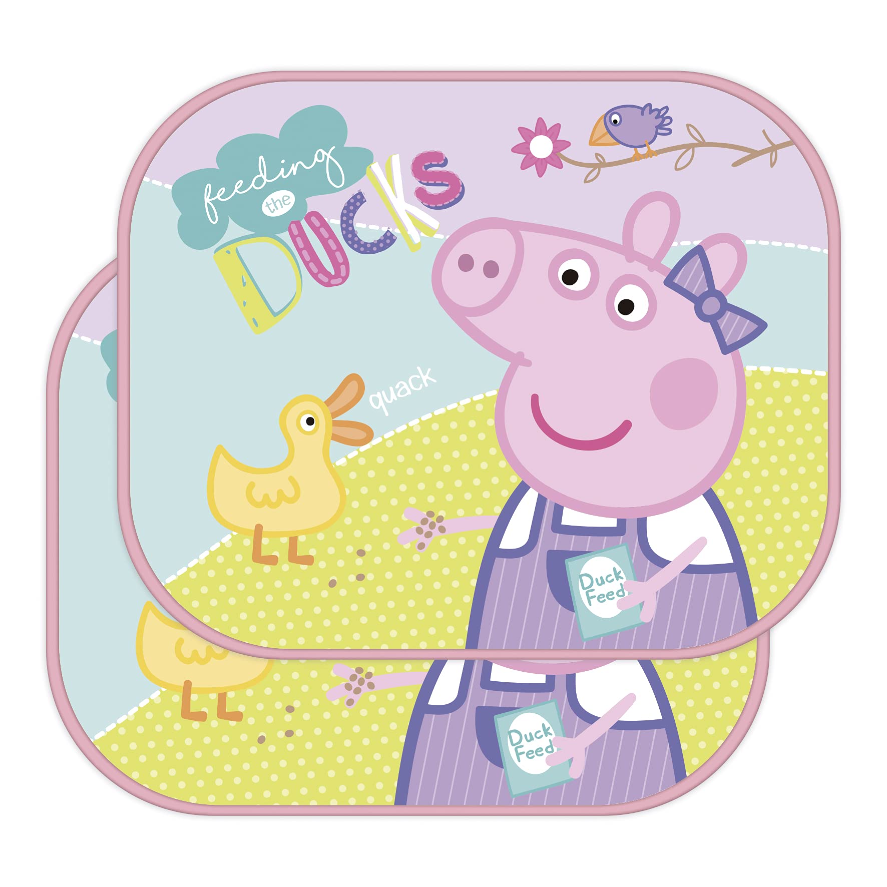 Lot De 2 Pare-Soleil Voiture Avec Dessin Peppa Pig – Pour Vitre Avant – Protection Soleil Enfants
