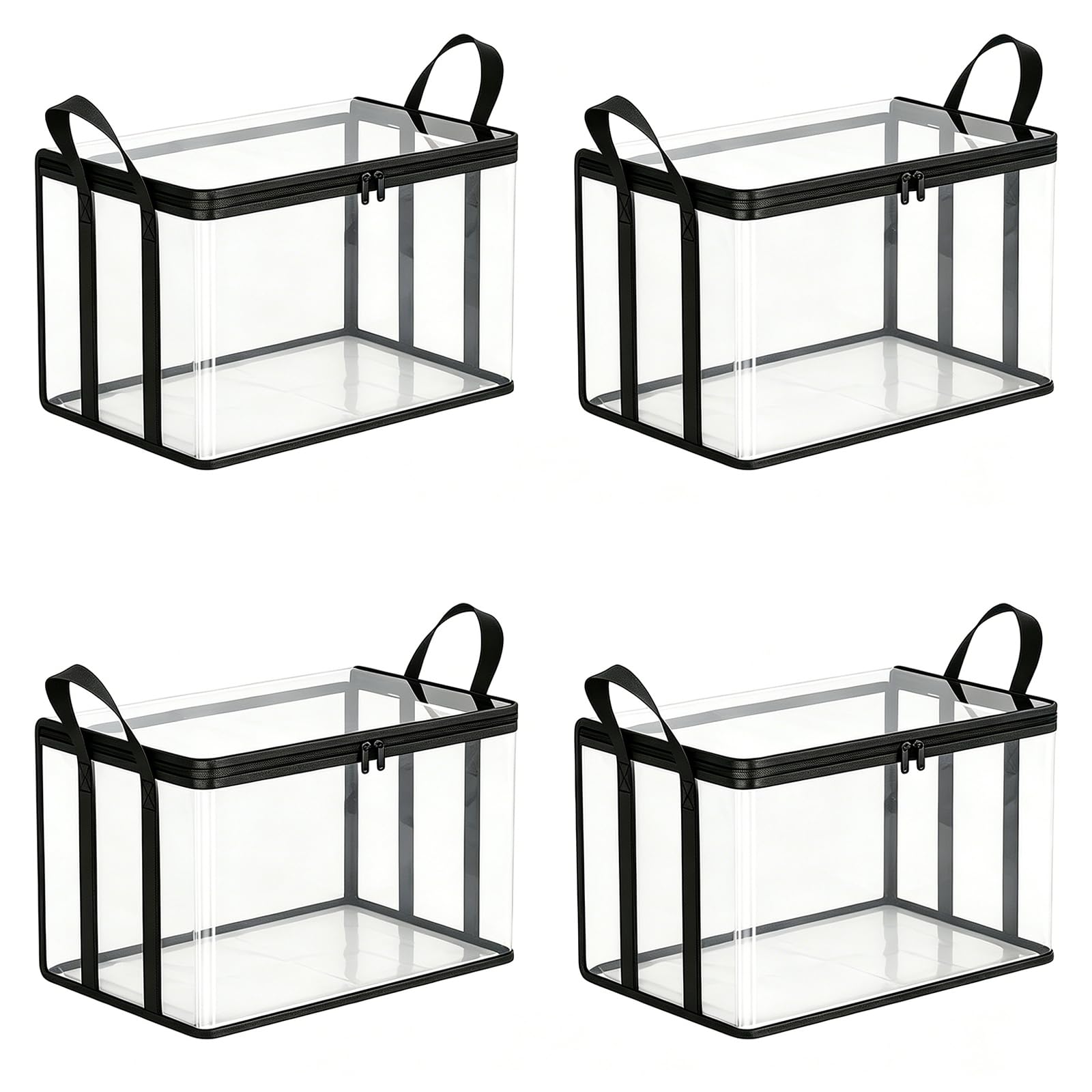 Tsophreniq 4Pcs Sturdy Oversized Pvc Storage Bin Bedroom Storage Organizers Clothing Container For Seasonal Clothing And Household Items Pvc Organizer