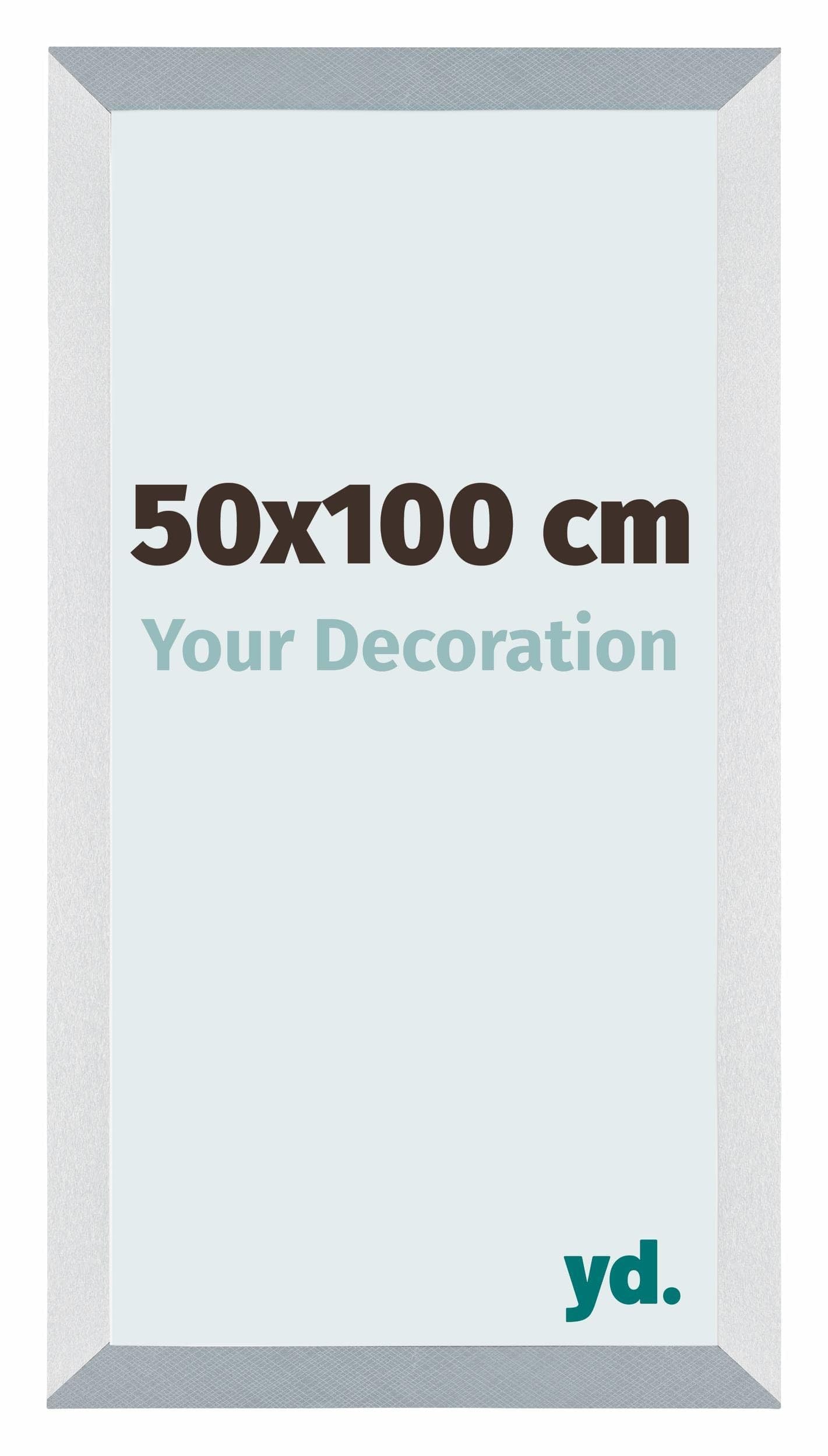 Your Decoration - Picture Frame 50x100 cm - Aluminum Brushed - Decorative Wall Frame in MDF with Antireflection - Frame 50x100 - Mura