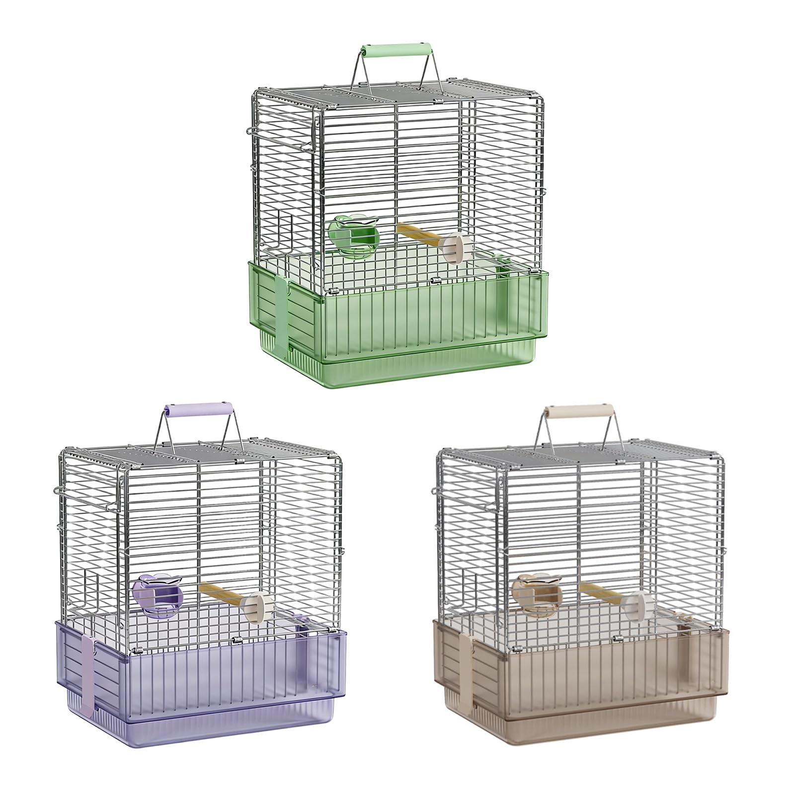 Jaula plegable para mascotas de acero inoxidable 304, ligera y con cerradura segura para facilitar el transporte de aves al aire libre