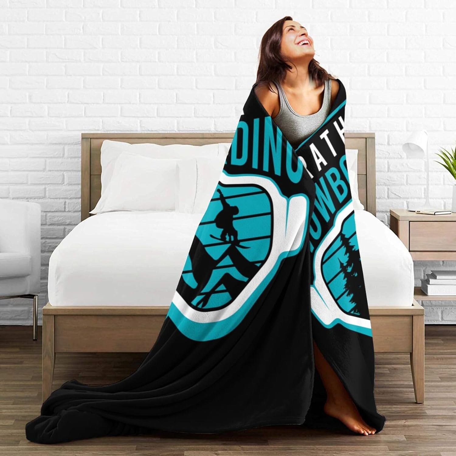 I d Rather Be Snowboarding Throw Blanket for Couch Bed Sofa Soft Comfortable Blanket 60"x50" Flannel Blankets & Throws