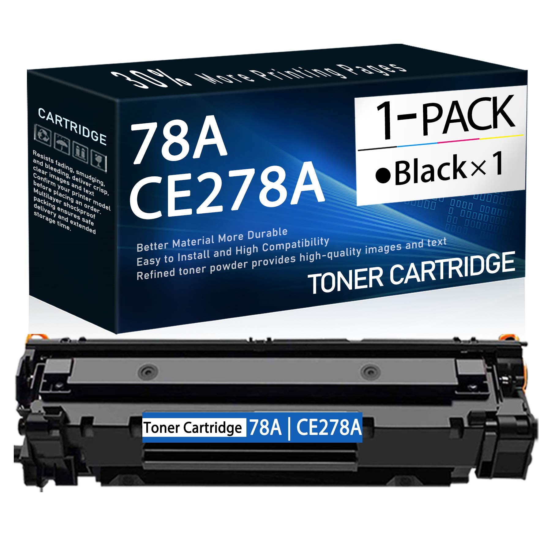 Photo 1 of 1 Pack Black Compatible 78A | CE278A Toner Cartridge Replacement for HP Laserjet Pro P1606dn P1560 M1537dnf P1566 M1536dnf P1606 M1538dnf M1530 MFP Printer Toner Cartridge.